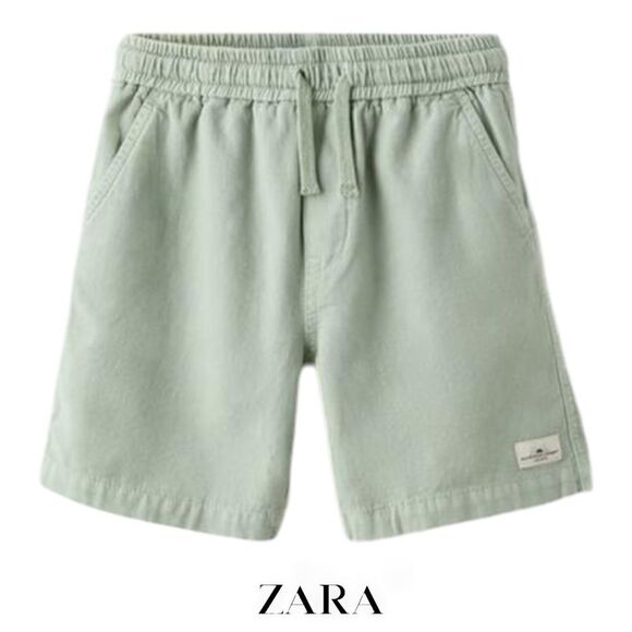 ZARA Kids | Sea Green | BERMUDA SHORTS WITH LABEL - Picture 1 of 5